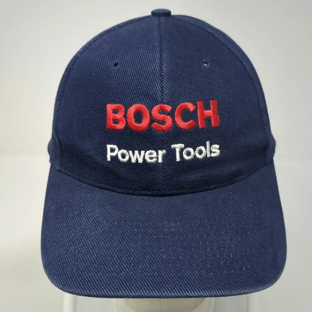 Bosch Power Tools Baseball Cap Blue One Size Embroidered Slideback Red White Hat